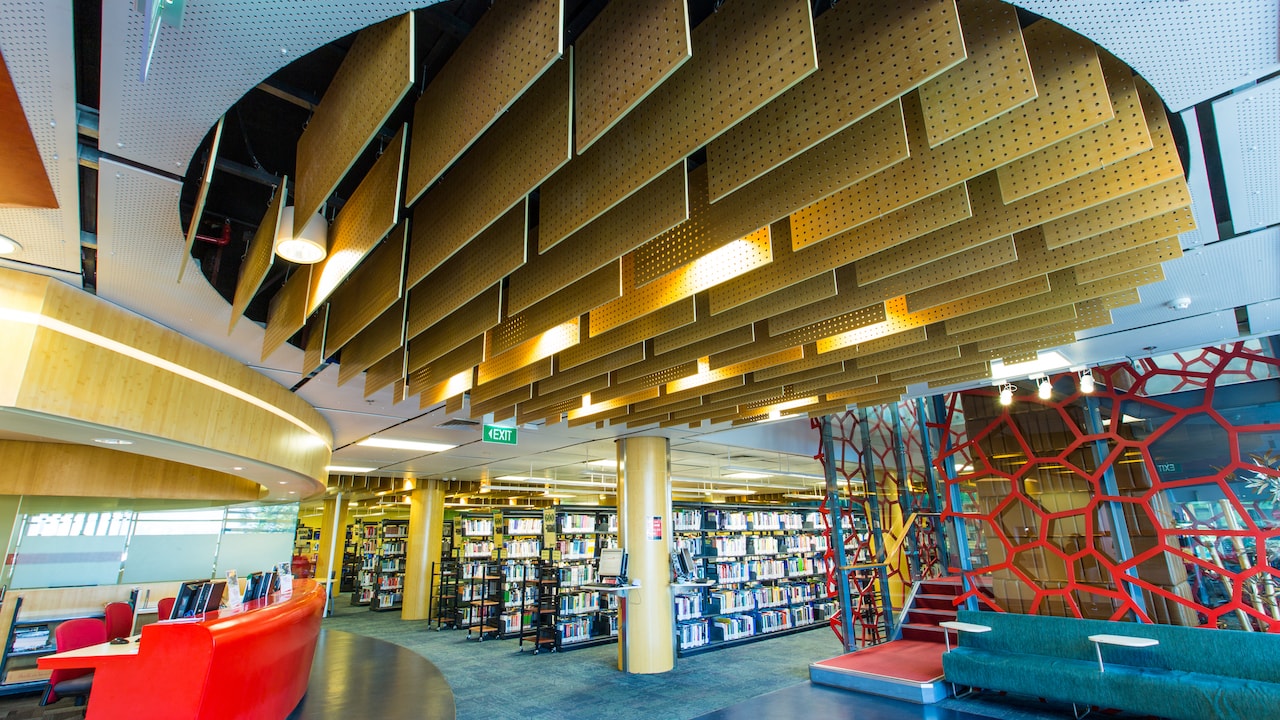 Inside the library at RMIT University Vietnam