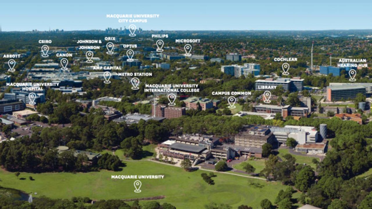 birdseye of Macquarie campus